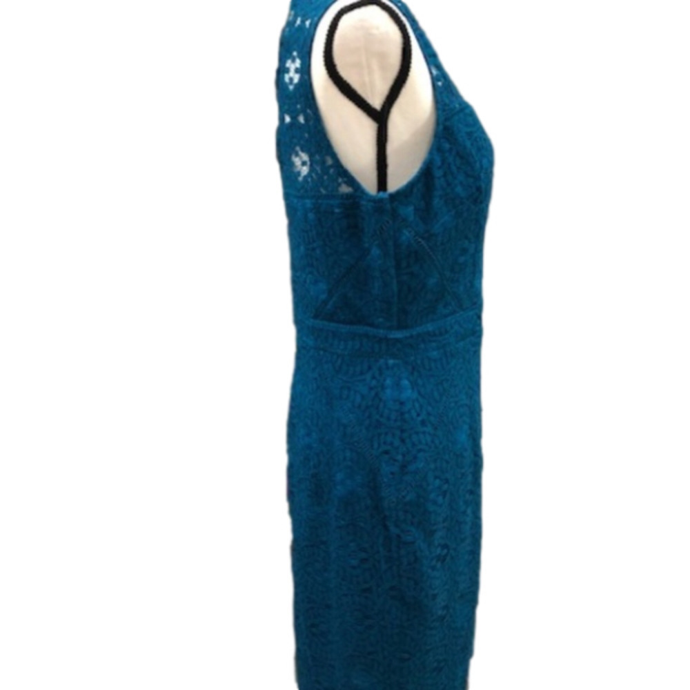 Anthropologie HD in Paris Turquoise Crochet Sheath, Size Medium - Picture 6 of 13